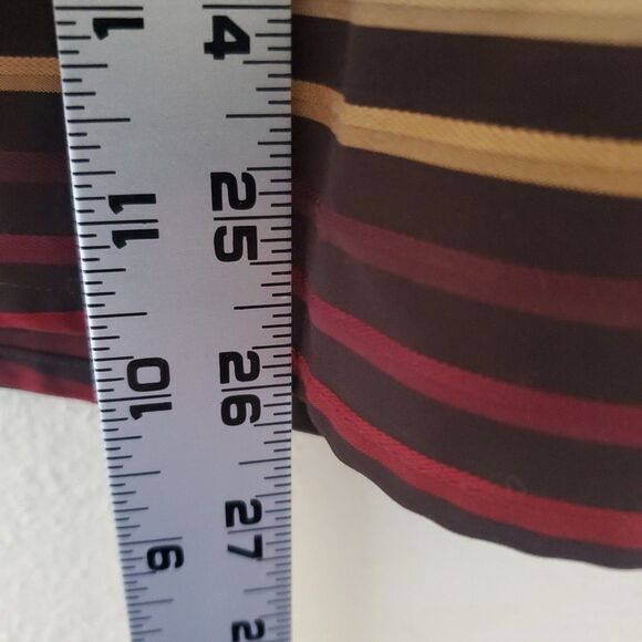 Coldwater Creek Blouse Size S 8 Brown Red Stripe No Iron Long Sleeve Button - Picture 10 of 15